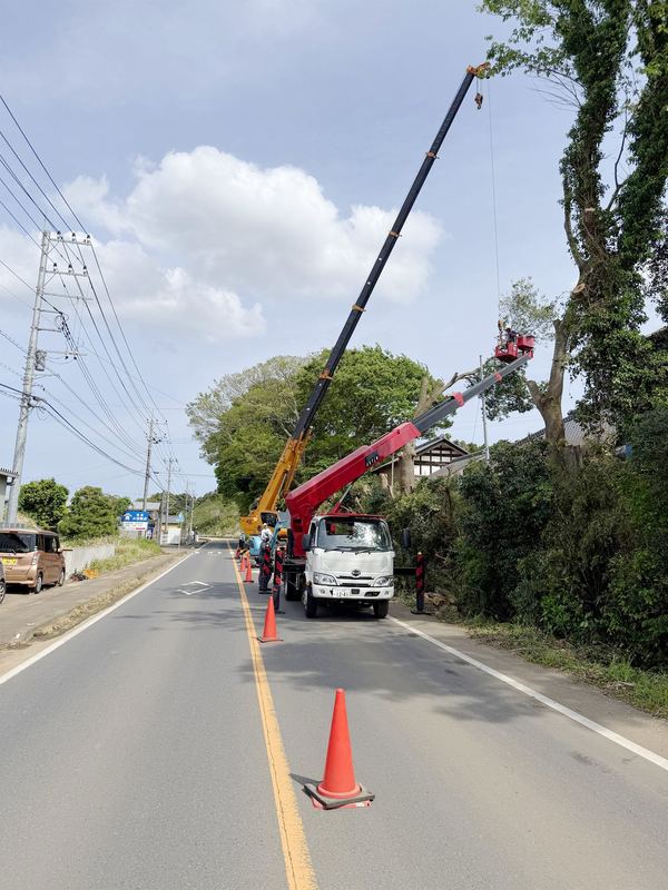 クレーンでの吊り切り